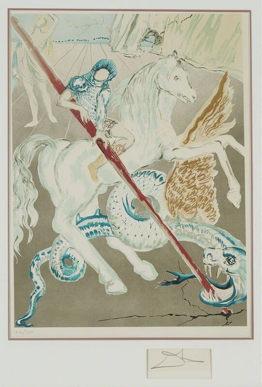 Salvador Dalí, ‘The Lance Of Chivalry (St. George) (From Retrospective)’, 1978, Print, Colour lithograph from an original gouache on Arches watermarked paper for Martin Lawrence, Waddington's