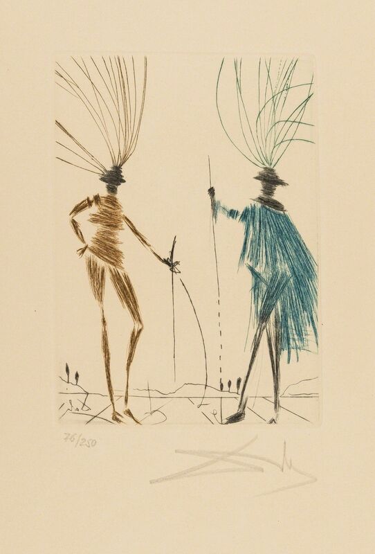 Salvador Dalí, ‘The Two Gentlemen of Verona (Field 71-1K; M&L 405a)’, 1970, Print, Drypoint printed in colours, Forum Auctions
