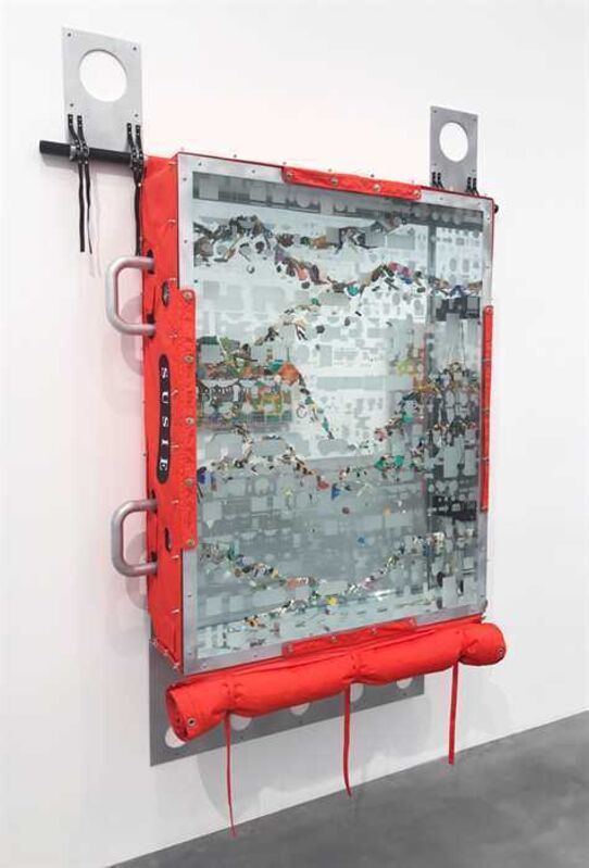 Ashley Bickerton, ‘Water Vector 1’, 2017, Mixed Media, Found Beach Detritus, Mirrored Veneer, Etched Glass, Nylon, Plywood and Brushed Aluminium, The FLAG Art Foundation