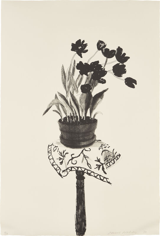 David Hockney, ‘Black Tulips’, 1980, Print, Lithograph, on cream Rives BFK paper, the full sheet., Phillips