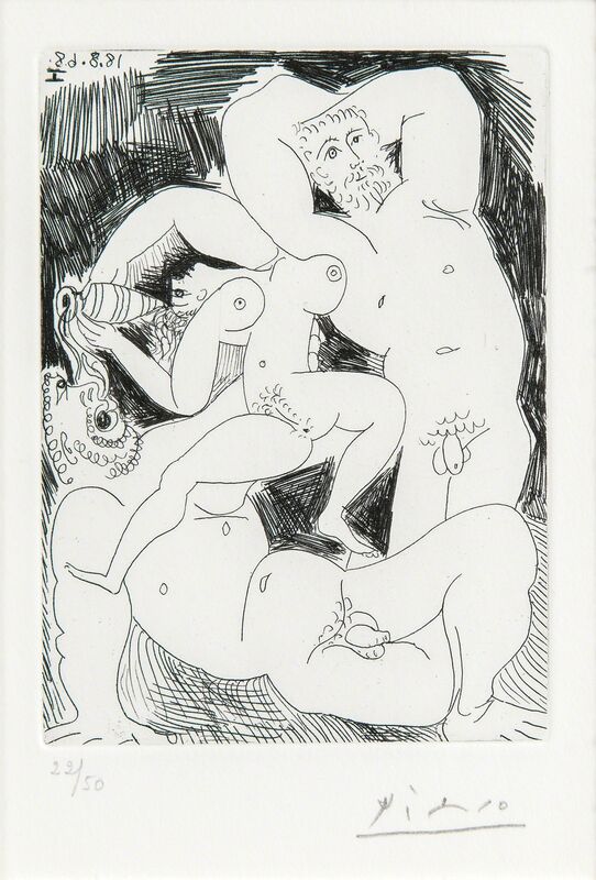 Pablo Picasso, ‘Pourvu qu'on ait l'ivresse..., plate 282 from 347 Gravures’, 1968, Print, Etching on wove paper, Skinner