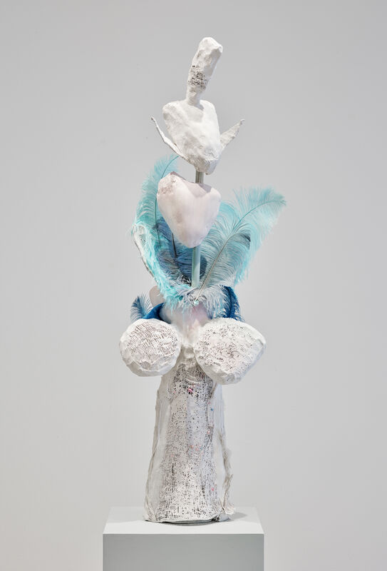 Katrina Moorhead, ‘tree full of love’, 2019, Sculpture, Liquistone, acrylic paint, feathers, chicken wire, pine, MDF, Inman Gallery