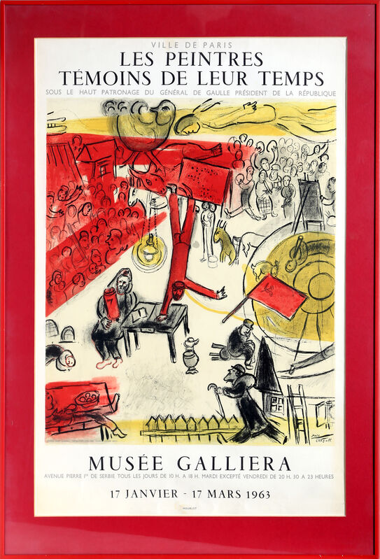 Marc Chagall, ‘Musee Galleria: Le Peintures Temoins de leur Temps’, 1963, Ephemera or Merchandise, Lithograph Poster, RoGallery