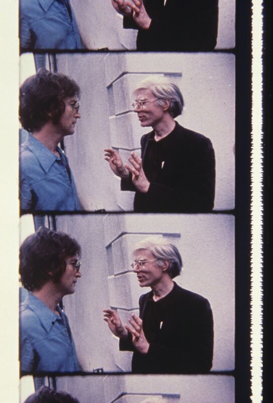 Jonas Mekas, ‘John Lennon and Andy Warhol at Klein Party’, 2013, Photography, Archival Photographic Print, Deborah Colton Gallery