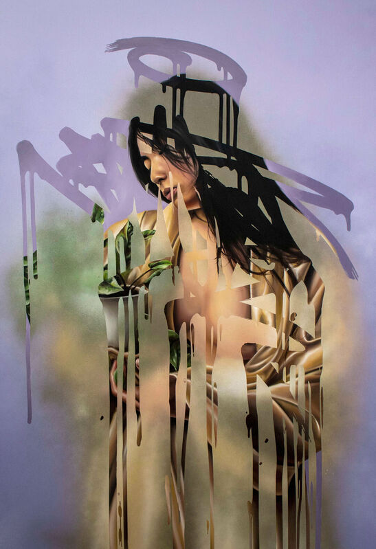 VOYDER, ‘Aki’, 2021, Painting, Oil and spray paint on panel, AURUM GALLERY