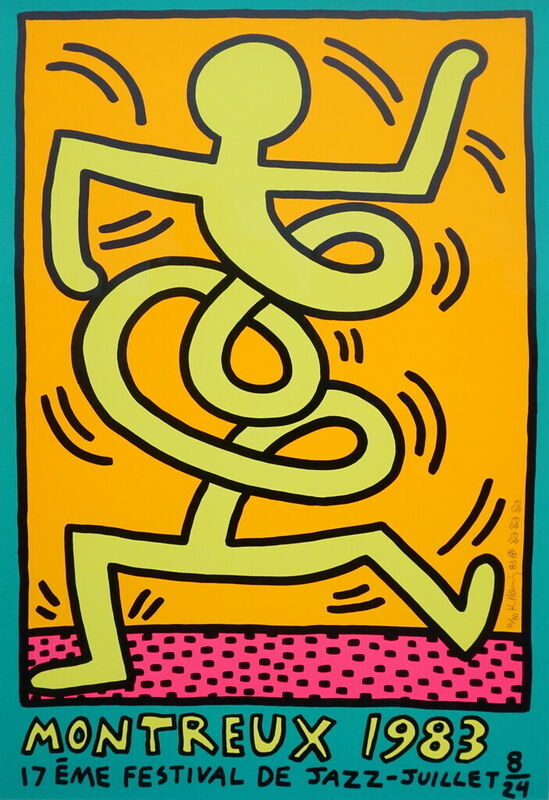 Keith Haring, ‘Montreux Jazz Festival signed and numbered silkscreen’,  1983, Print, Silkscreen on paper, Ground Effect Gallery
