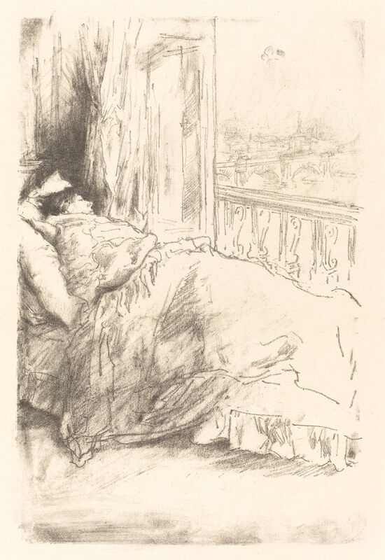 James Abbott McNeill Whistler, ‘By the Balcony’, 1896, Print, Lithograph in black on wove paper, National Gallery of Art, Washington, D.C.
