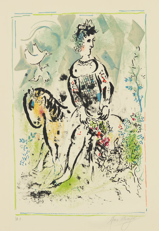 Marc Chagall, ‘Pierrot lunaire (Moon Pierrot)’, 1969, Print, Lithograph in colors, on Arches paper, with full margins, the sheet laid to mat board., Phillips