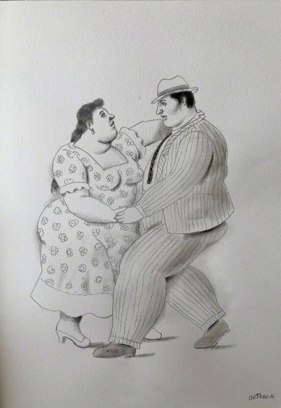 Fernando Botero, ‘Couple Dancing’, 2016, Drawing, Collage or other Work on Paper, Graphite On Paper, Ode to Art