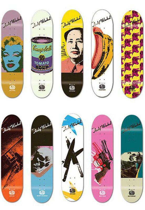Andy Warhol, ‘Skateboard set of 10’, 2010, Print, Screenprint on skateboard decks, EHC Fine Art Gallery Auction