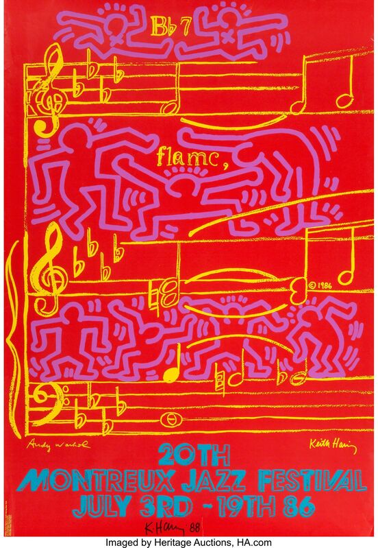 Keith Haring, ‘20th Montreux Jazz Festival’, 1986, Print, Silkscreen in colors on paper, Heritage Auctions