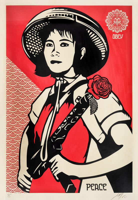 Shepard Fairey, ‘Revolution Girl’, 2005, Print, Screen print in colours on wove paper, Tate Ward Auctions
