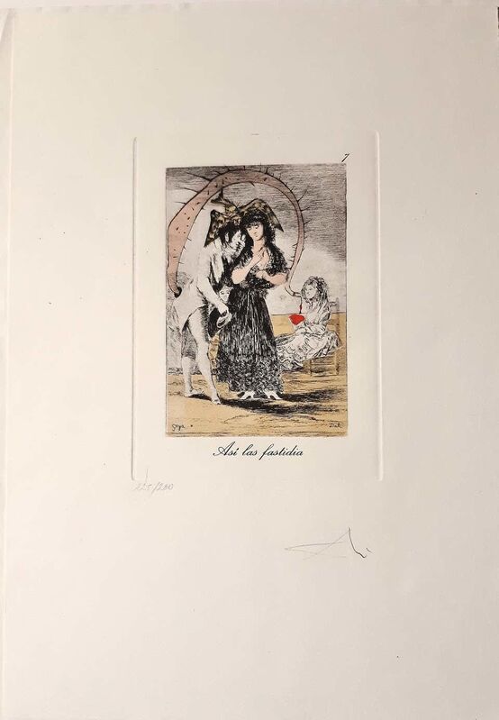 Salvador Dalí, ‘Capricho de Goya n°7’, 1977, Print, Héliogravure and stencil, Wallector