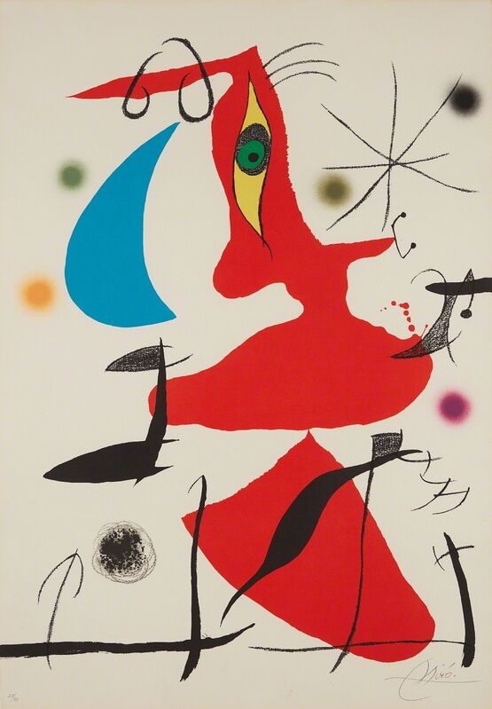 Joan Miró, ‘Oda à Joan Miró (Ode to Joan Miró): plate VII’, 1973, Print, Lithograph in colors, on Guarro paper, the full sheet, Phillips