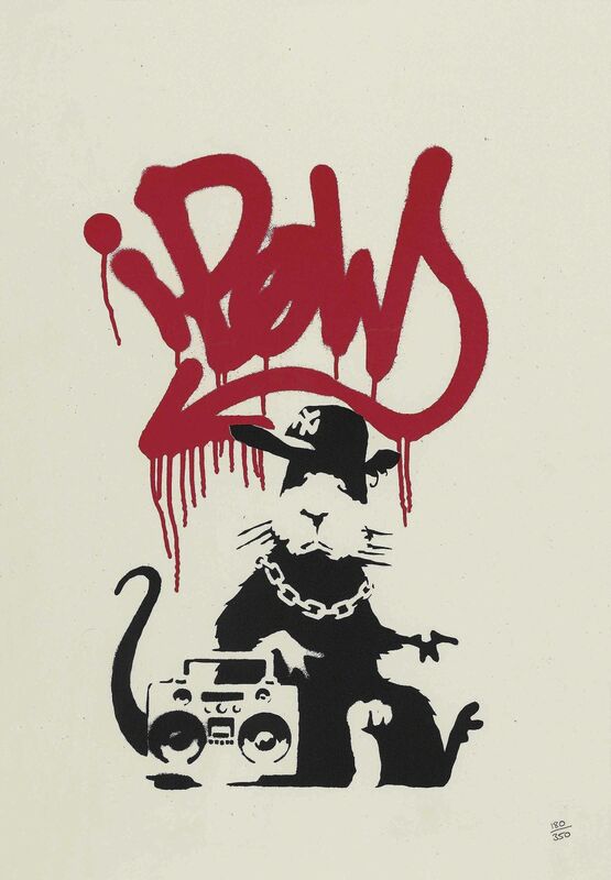 Banksy, ‘Gangsta Rat’, 2004, Print, Screenprint in black and red on wove paper, Christie's