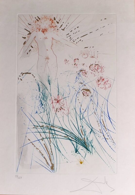 Salvador Dalí, ‘The Beloved Feeds between the Lilies ’, 1971, Print, Original Etching, Wallector