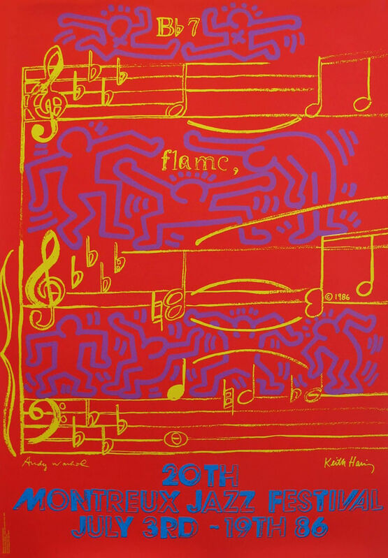 Keith Haring, ‘Warhol Haring Montreux Jazz poster’, 1986, Posters, Off-set print, Lot 180 Gallery
