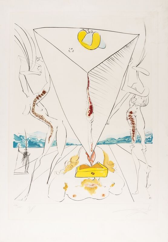 Salvador Dalí, ‘Philosophe ecrase par le cosmos (M&L 642a; Field 74-12-A)’, 1974, Print, Etching and lithograph printed in colours with embossing, Forum Auctions