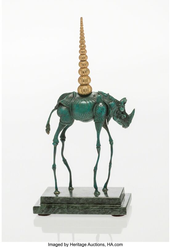 Salvador Dalí, ‘Rhinocéros Cosmique’, n.d., Sculpture, Painted bronze, Heritage Auctions