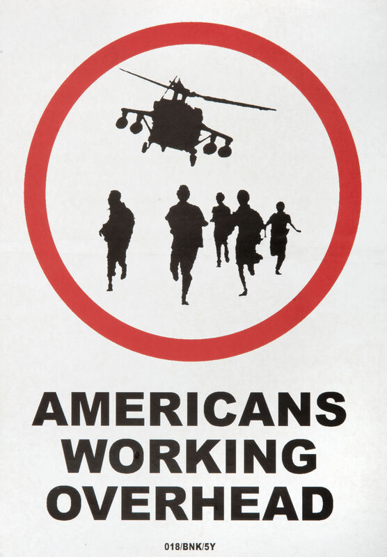 Banksy, ‘Americans Working Overhead’, 2004, Ephemera or Merchandise, XXL Fasson crack back paste up sticker, Tate Ward Auctions