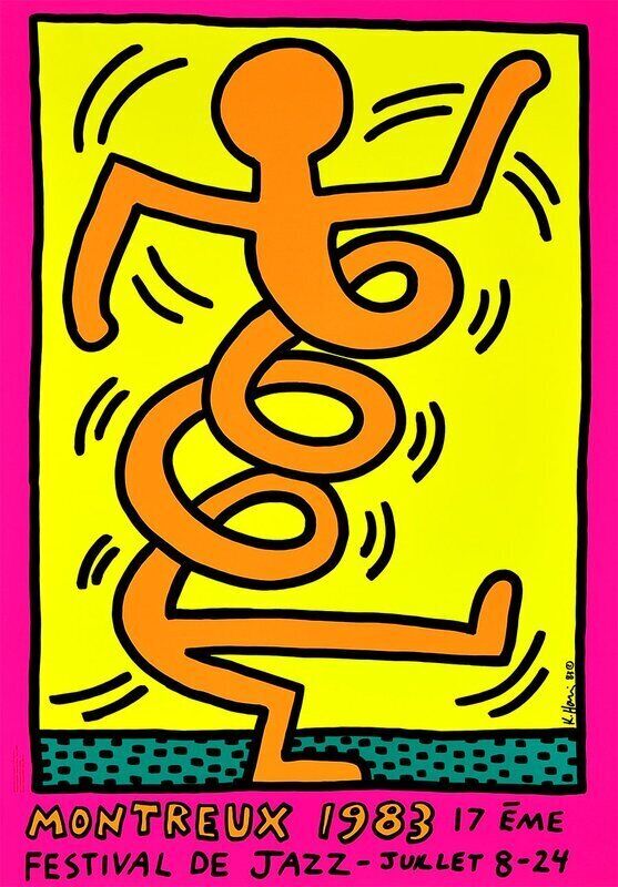 Keith Haring, ‘Montreux (pink)’, 1983, Posters, Lithograph in colours on thick wove paper, AB Projects