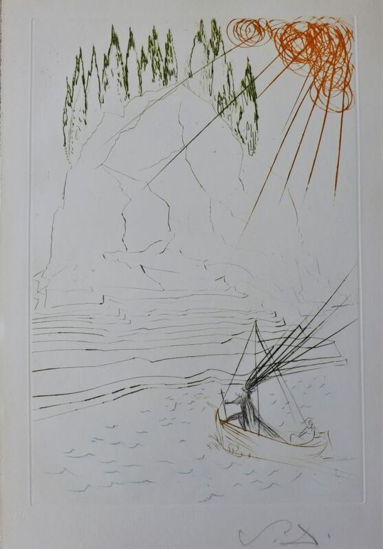 Salvador Dalí, ‘Tristan and Iseult : The Fight with Morhoult’, 1970, Print, Etching on paper, Samhart Gallery