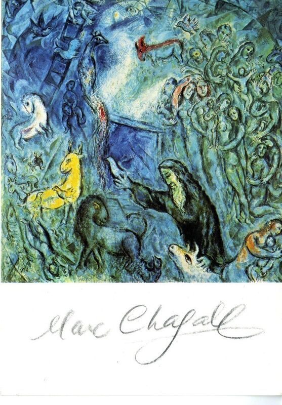 Marc Chagall, ‘Vintage Hand Signed Offset Lithograph Card’, ca. 1975, Ephemera or Merchandise, Offset lithograph postcard. signed by marc chagall in graphite pencil. unframed., Alpha 137 Gallery Gallery Auction