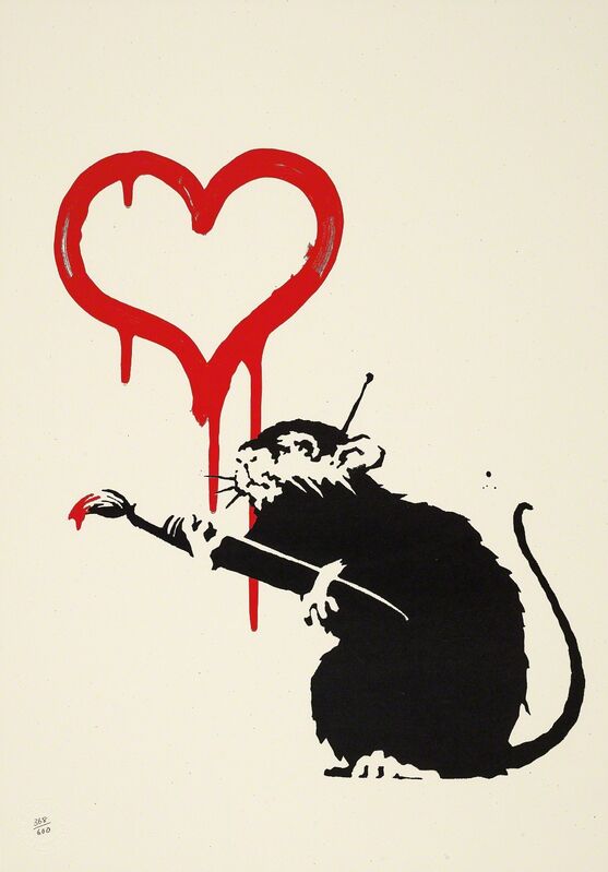 Banksy, ‘Love Rat’, 2004, Print, Screenprint in colours, on wove paper, with full margins., Phillips
