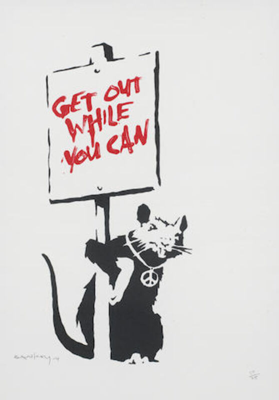 Banksy, ‘Get Out While You Can’, 2004, Print, Screenprint, Maddox Gallery Gallery Auction