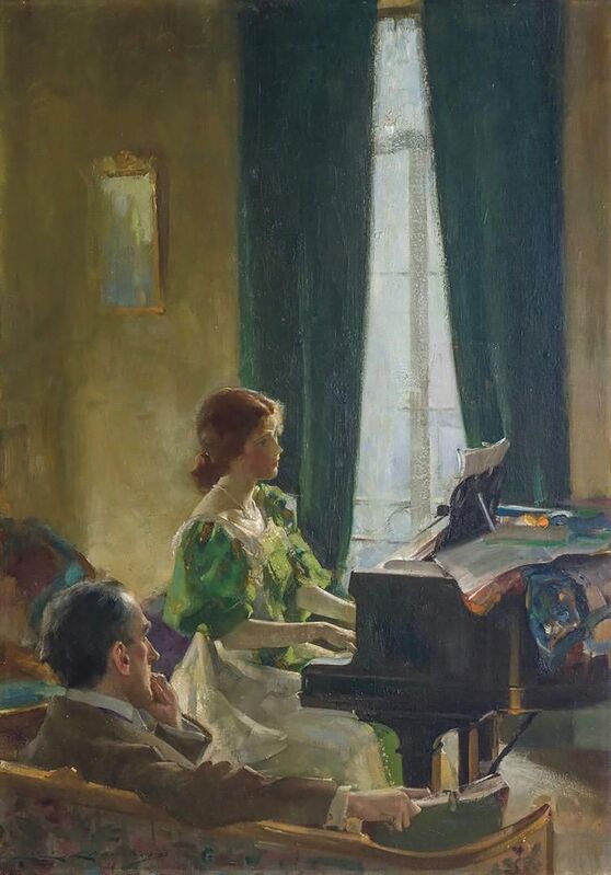 Charles E. Chambers, ‘The Piano Lesson’, 20th Century, Painting, Oil on Canvas, The Illustrated Gallery