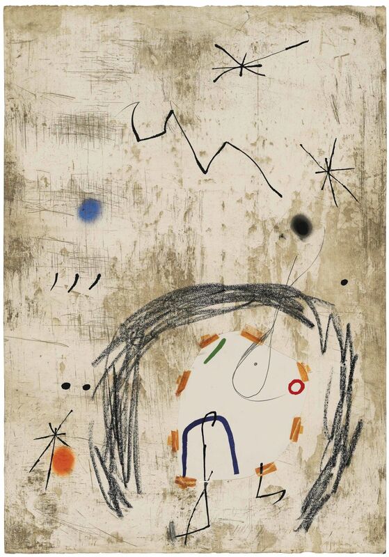Joan Miró, ‘Maquette for: Persontage i Estels VI’, 1979, Print, Collage, ink, pastel, pencil and etching on Arches wove paper, Christie's