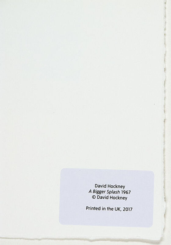 David Hockney, ‘A Bigger Splash’, 2017, Print, Ten colour giclée printed on 330 gsm somerset enhanced radiant white 100% cotton rag paper with torn edges, EHC Fine Art Gallery Auction