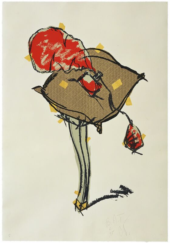 Claes Oldenburg, ‘Perfume Atomizer, on a Pillow on a Chair Leg’, 1997, Print, 8-color lithograph with embossing, Gemini G.E.L. at Joni Moisant Weyl