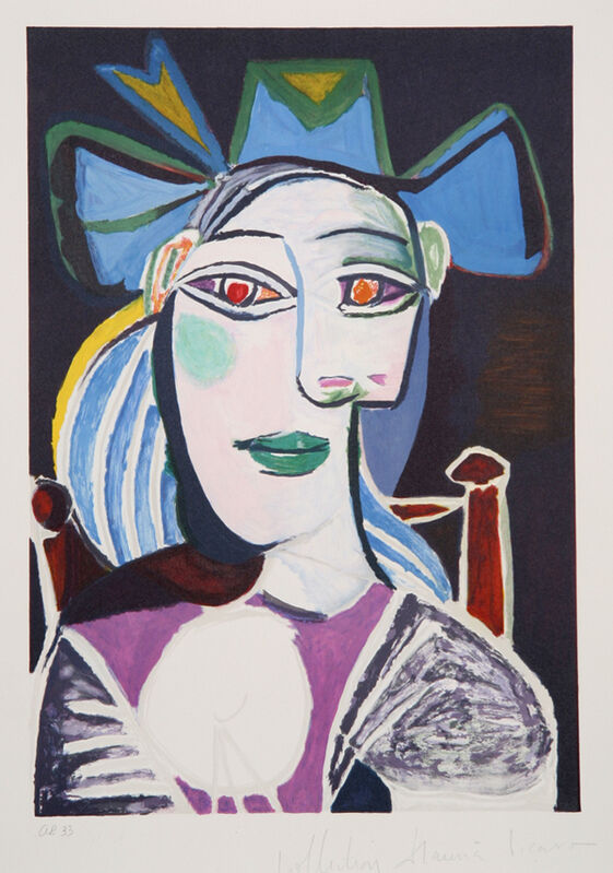 Pablo Picasso, ‘Buste de Femme au Chapeau Bleu’, 1973-originally 1939, Print, Lithograph on Arches Paper, RoGallery