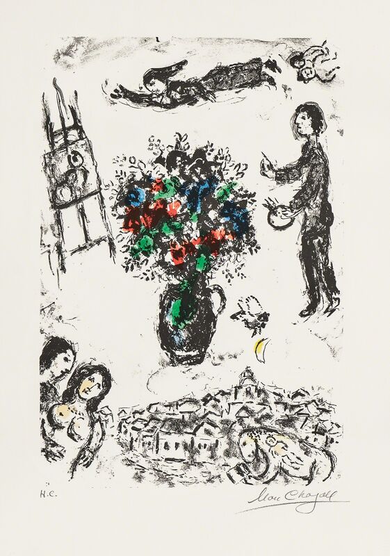 Marc Chagall, ‘Bouquet sur la ville’, 1983, Print, Color lithograph on paper, Skinner