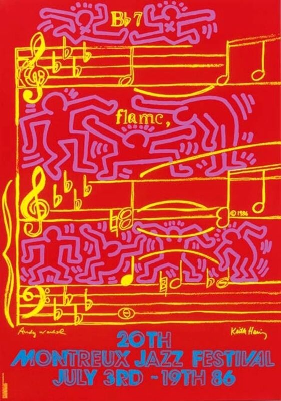Keith Haring, ‘Montreux Jazz Festival 1986 (Keith Haring & Andy Warhol)’, 1986, Print, Screen printing on paper, Dope! Gallery