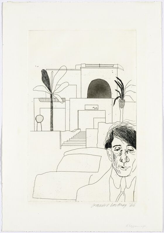 David Hockney, ‘Fourteen poems by C P Cavafy’, 1970, Books and Portfolios, Book with 13  etchings in total - 13 bound, 1 loose by David Hockney and 14 poems by C P Cavaly as well as with the title, table of contents and imprint, bound, Koller Auctions