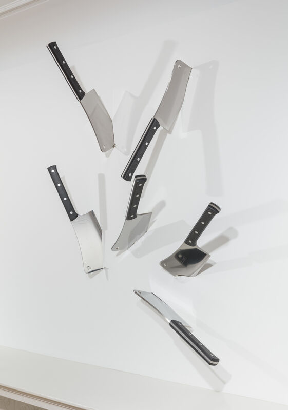 Barry Le Va, ‘Untitled (Cleavers)’, 1969/2020, Installation, 6 meat cleavers (chromium-molybdenum steel and nylon), David Nolan Gallery