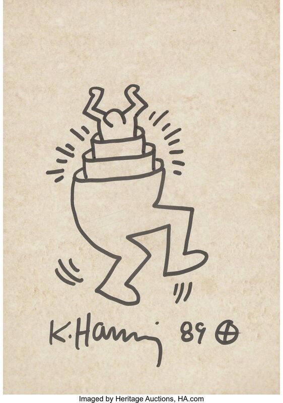Keith Haring, ‘Untitled’, 1989, Other, Ink on cardboard, Heritage Auctions
