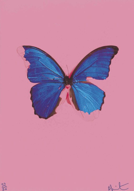 Damien Hirst, ‘Blue Butterfly from: In the darkest hour there may be light’, 2006, Print, Screenprint in colours with glaze on wove paper, Christie's