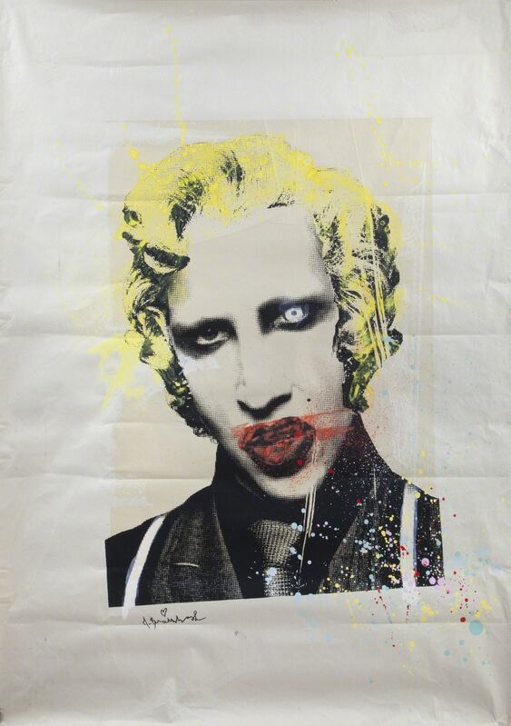 Mr. Brainwash, ‘Marilyn Manson’, Print, Screenprint on newsprint paper hand-embellished with acrylic and aerosol, Julien's Auctions