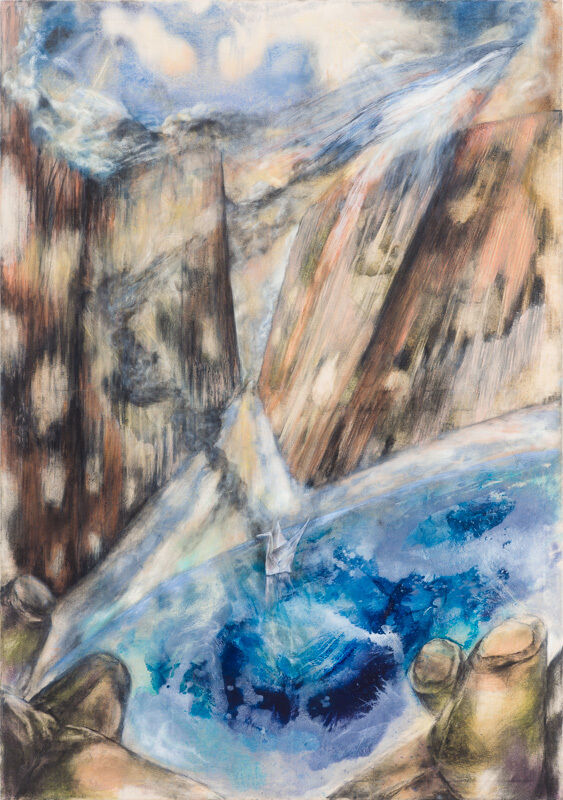 Magdalena West, ‘Spaltklang’, 2013-2014, Painting, Ölfarben-,Terpentingemisch, Kohle,  Wachsemulsion, Pastellkreide, Ölfarbe auf Leinwand, galerie burster