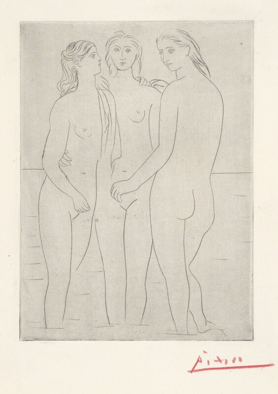 Pablo Picasso, ‘Les Trois Baigneuses, I (The Three Bathers, I)’, 1922-1923, Print, Etching, Yale University Art Gallery