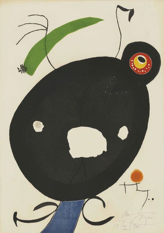 Joan Miró, ‘Plate 2 from: Quatre colors aparien el món’, 1974, Print, Etching and aquatint in colours with embossing on Arches wove paper, Christie's