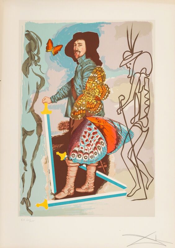 Salvador Dalí, ‘Courtier, from Papillions Anciennes’, 1977, Print, Lithograph in colors on Arches paper, Heritage Auctions