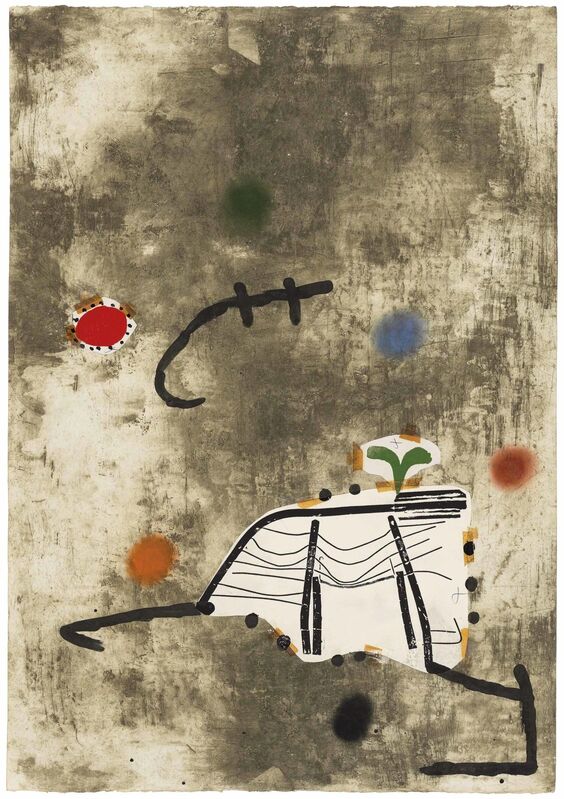 Joan Miró, ‘Maquette for: Persontage i Estels II’, 1979, Print, Collage, ink, pastel, pencil and etching on Arches wove paper, Christie's