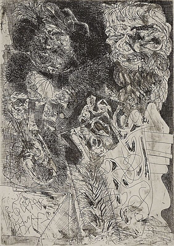 Pablo Picasso, ‘Rembrandt à la palette from La Suite Vollard’, 1934, Print, Etching, Rago/Wright/LAMA