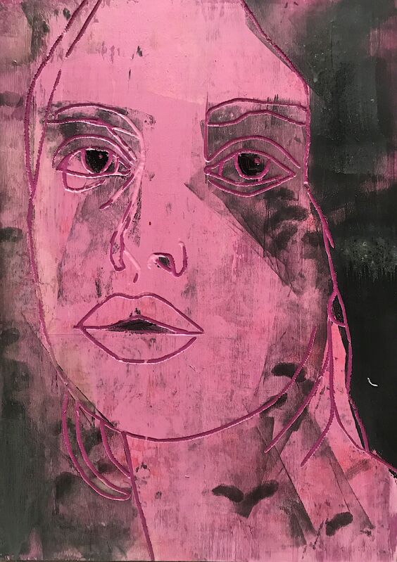 Katya Zvereva, ‘Meredith’, 2019, Painting, Ink, acrylic on wood carving, The Untitled Space