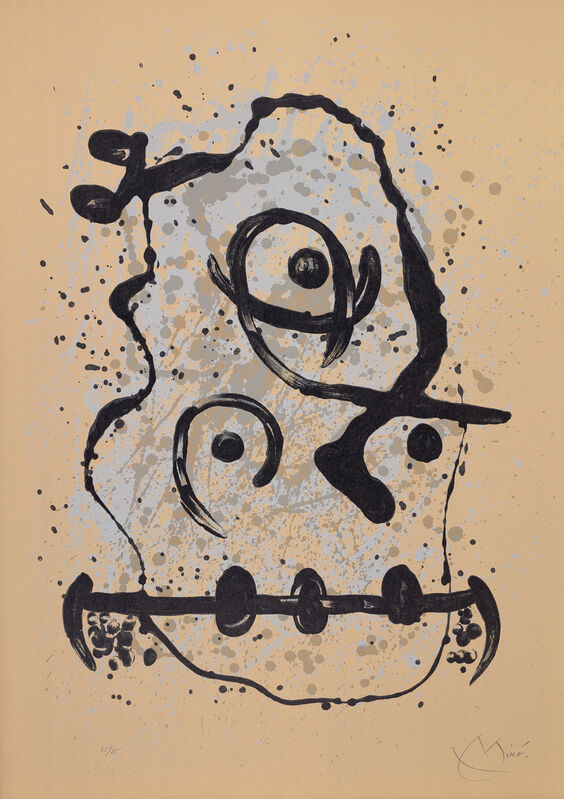 Joan Miró, ‘L'Homme polyglot - sable (The Polyglot Man - Sable)’, 1969, Print, Lithograph in colours, on Rives paper, the full sheet., Phillips