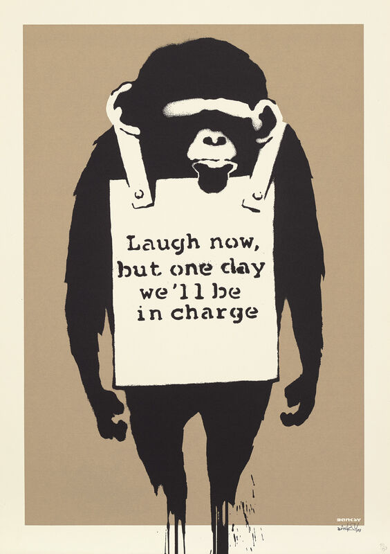 Banksy, ‘Laugh Now’, 2003, Print, Screenprint in colours, on buff wove paper, the full sheet., Phillips